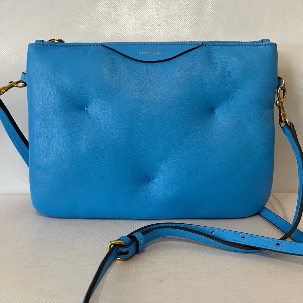 Anya Hindmarch Chubby Quilted Circus Blue Crossbody Bag